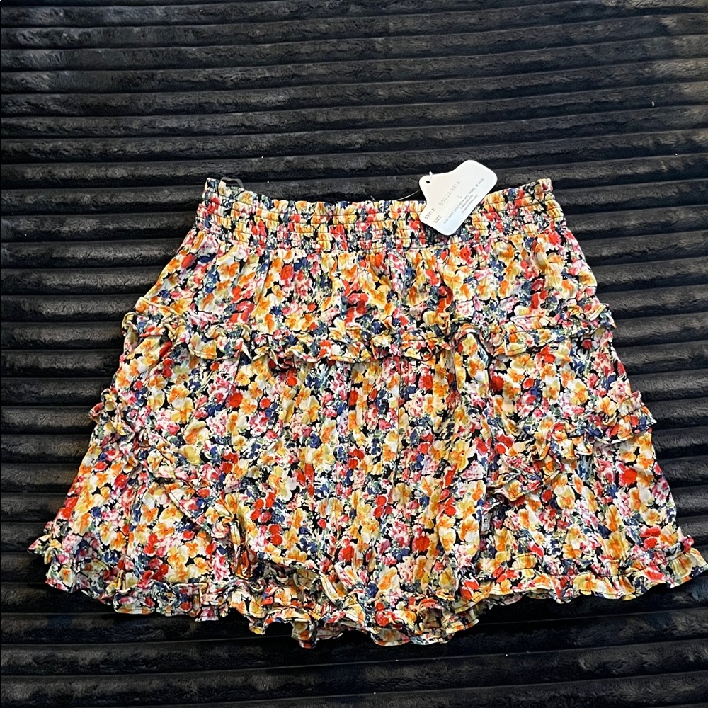 Angie Floral Ruffle Skirt - Multicolor